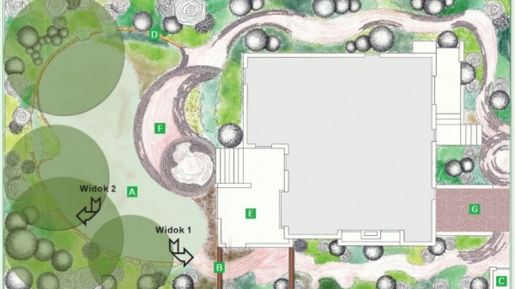 Projekt ogrodu o powierzchni 540 m2