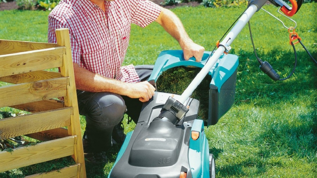 Kosiarka elektryczna z koszem na trawę (fot. Gardena)