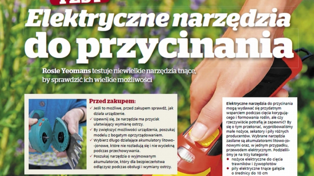 elektryczne narzędzia do przycinania