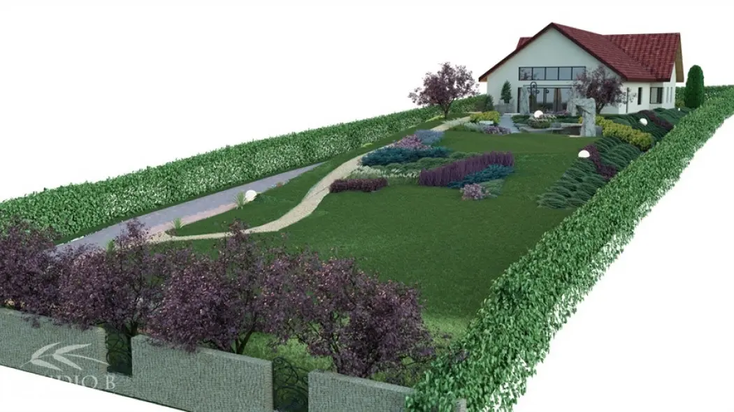 Projekt ogrodu: Ogród z kamieniem w roli głównej