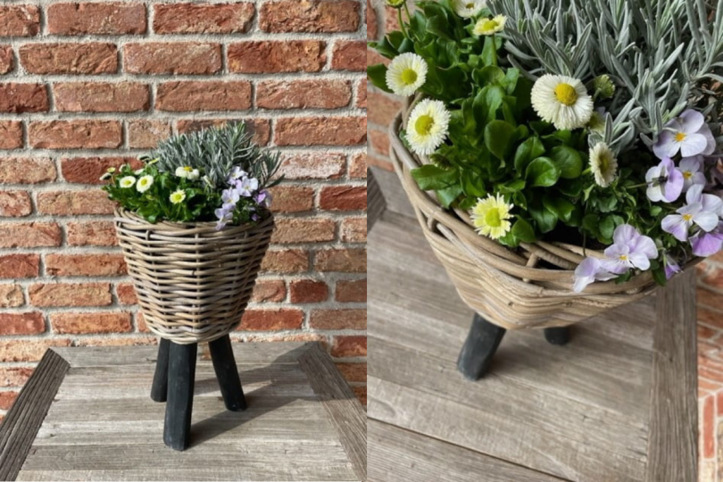 Kosz rattanowy On Legs Lovely Baskets S Black Drypot
