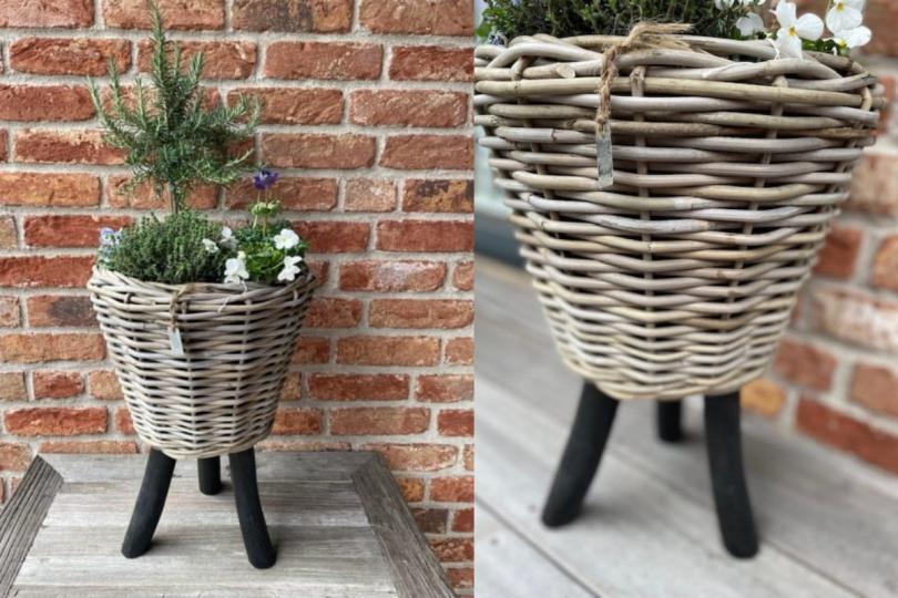 Kosz rattanowy On Legs Lovely Baskets M Black Drypot
