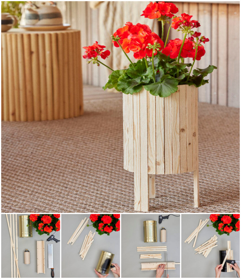 Pomysł na upcycling - Puszka na nóżkach