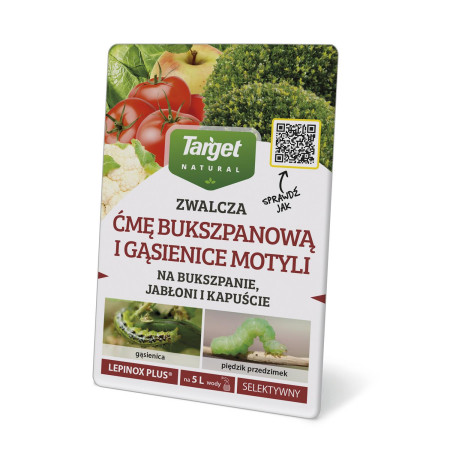 Lepinox Plus to biologiczny preparat oparty na bakterii Bacillus thuringiensis, który skutecznie zwalcza ćmę bukszpanową i inne gąsienice motyli