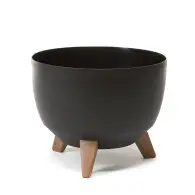 Osłonka doniczka misa &Oslash;240 mm Roma &ndash; czarna &ndash; Lamela